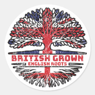Adesivo Redondo England English Uk Reino Unido British Tree
