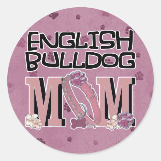 Adesivo Redondo English Bulldog MOM