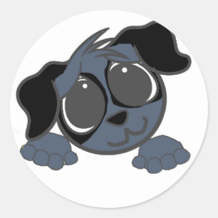 Adesivo Redondo english cocker spaniel blue roan peeking cartoon