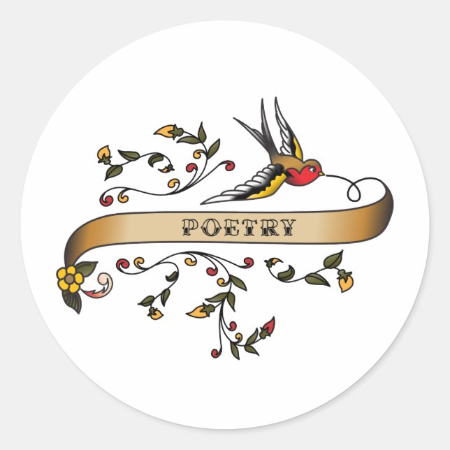 Adesivo Redondo Engolir e rolar com Poesia (Frente)