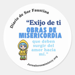 Adesivo Redondo Engomado "Sirve por amor a Cristo"