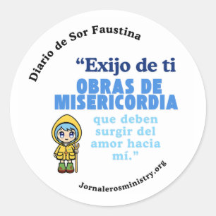 Adesivo Redondo Engomado "Sirve por amor a Cristo"