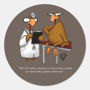 Adesivo Redondo Engraçada Ação de Graças Humor-Redondos