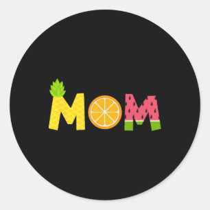 Adesivo Redondo Engraçada Mãe Fruitária Lover Summer Mamãe Slic