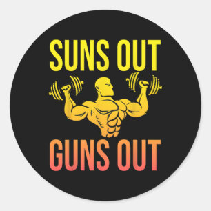 Adesivo Redondo Engraçada Malhação do Bodybuilding Sun Sai das Arm
