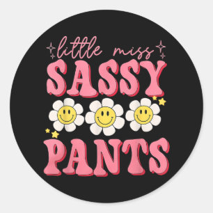 Adesivo Redondo Engraçada Menina Sy Calça De Volta Para As Meninas