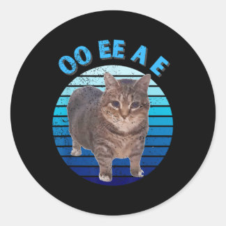 Adesivo Redondo Engraçada Oiia Gato Giro Oi Uiaa