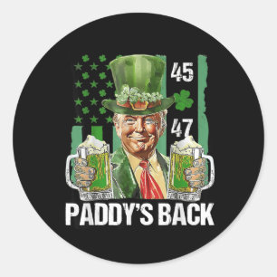 Adesivo Redondo Engraçada Shirt Trump Paddys Volta 45 47 St Patric
