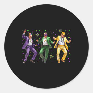 Adesivo Redondo Engraçada, Trump Dance Mardi Gras New Orleans