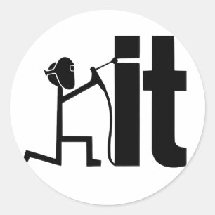 Adesivo Redondo engraçada Weld   Desenhos Gráficos de Soldadura pa