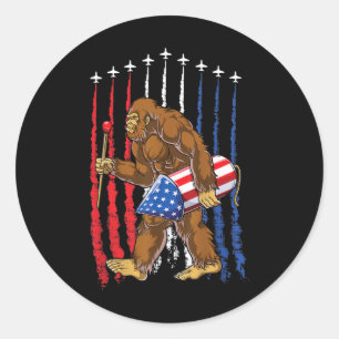 Adesivo Redondo Engraçado 4 De Julho Design Flag Usa
