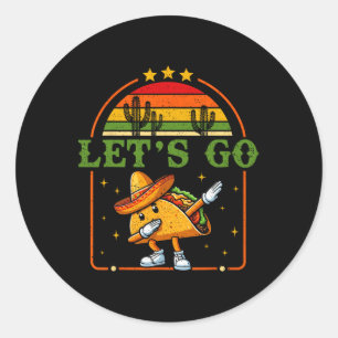 Adesivo Redondo Engraçado 4 De Julho Patriótico Dabbing Taco Meme 