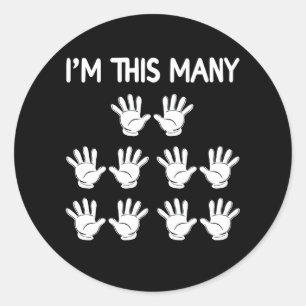 Adesivo Redondo Engraçado 50º Aniversário, Tantas Mãos Por 50 Anos