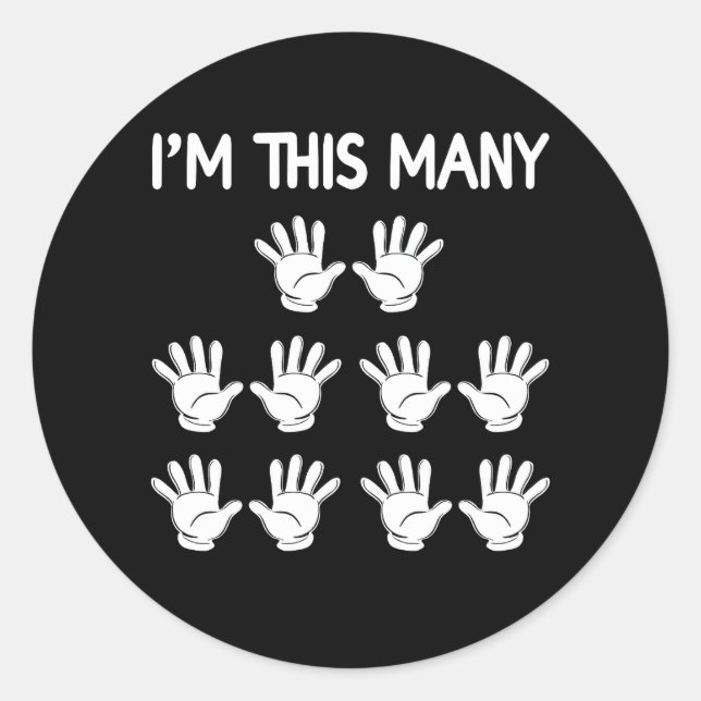 Adesivo Redondo Engraçado 50º Aniversário, Tantas Mãos Por 50 Anos (Frente)