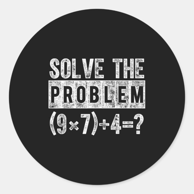 Adesivo Redondo Engraçado 67 Meme Pemdas Professor de Matemática E (Frente)