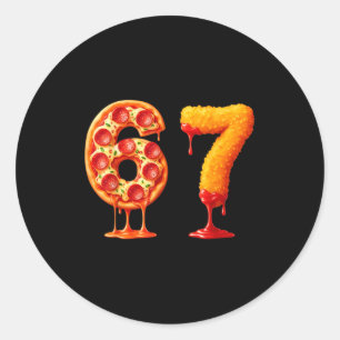 Adesivo Redondo Engraçado 6 7 Zza Nugget Meme Seis Sete 67 Amantes