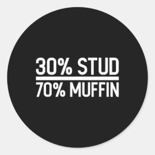 Adesivo Redondo Engraçado 70% de Muffin Engraçado - Venda de Dias