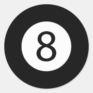 Adesivo Redondo Engraçado 8 Ball Magic Billiards Piscina Preguiços