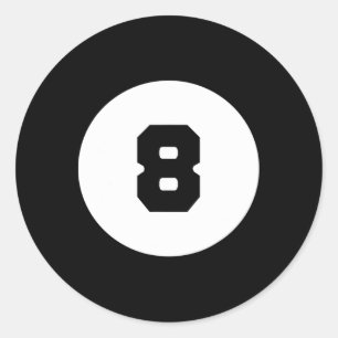 Adesivo Redondo Engraçado 8 Ball Magic Oito Billiards Piscina Pret