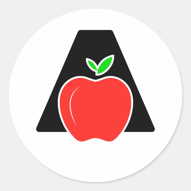 Adesivo Redondo Engraçado A Para A Apple (Frente)