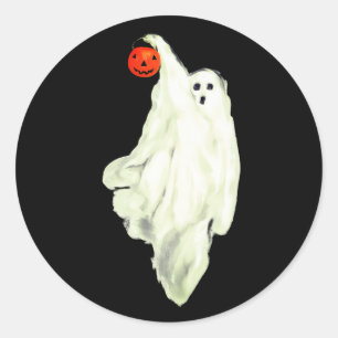 Adesivo Redondo Engraçado Adulto Halloween Hilariar Fantasma