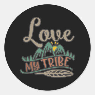 Adesivo Redondo Engraçado Amor Meu Design de Tribo