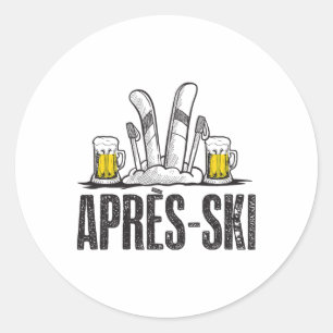 Adesivo Redondo Engraçado Apres Ski Shirt - Excelente Snow Lovers