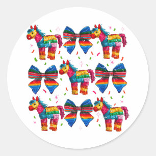 Adesivo Redondo Engraçado Arco Coquette Mexicano Pinata Cinco De M