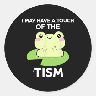 Adesivo Redondo Engraçado Autismo Atenção Citações - Sapo Que Poss