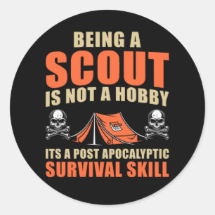 Adesivo Redondo Engraçado Aventura Enganado Tent Nature Lover Camp