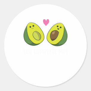 Adesivo Redondo Engraçado Avocado Você Me Completou Bela Avocado