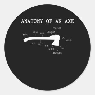 Adesivo Redondo Engraçado Ax Jogando Anatomia Hatchet Lumberjack