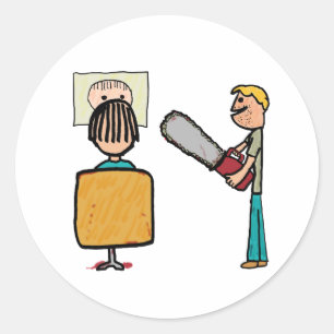 Adesivo Redondo Engraçado Barber Sweeney Todd