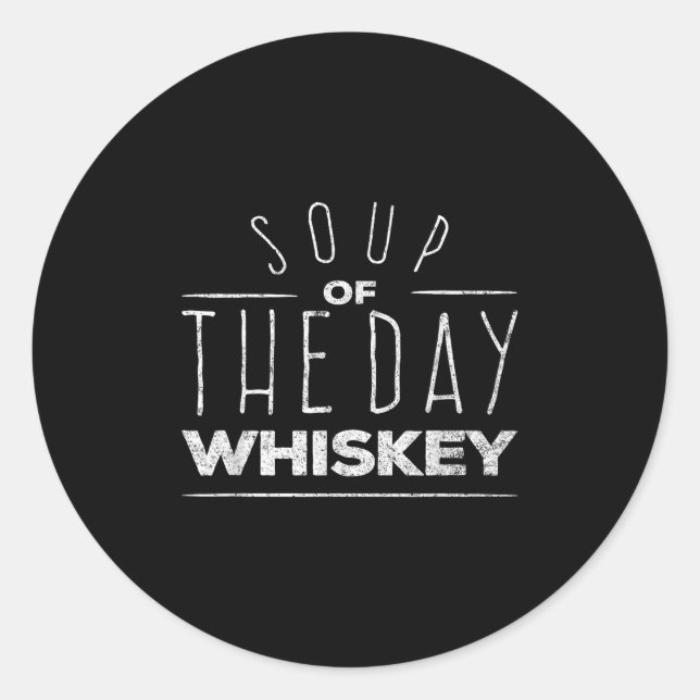 Adesivo Redondo Engraçado Bebendo De Natal Sopa De Presente Do Dia (Frente)