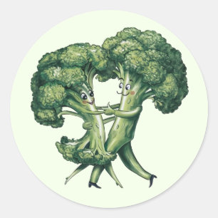 Adesivo Redondo Engraçado Bócolis Stickers