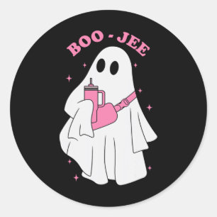 Adesivo Redondo Engraçado Boo-jee Ghost Halloween Boo Jee Ghost Sp