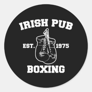 Adesivo Redondo Engraçado Boxing Irish Pub Sport Feliz Saint Patri