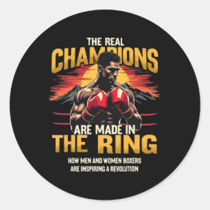 Adesivo Redondo Engraçado Boxing - Sim