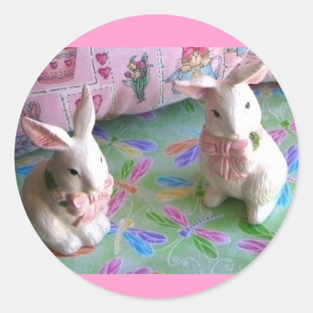 Adesivo Redondo Engraçado Bunny Stickers (Frente)