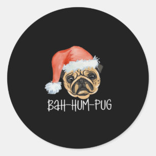 Adesivo Redondo Engraçado Cachorro de Natal Mamãe Pai Pijamas Exag