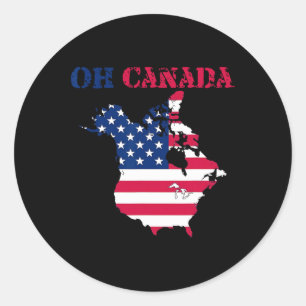 Adesivo Redondo Engraçado, Canadá, Engraçado Tumor De Bandeira Dos