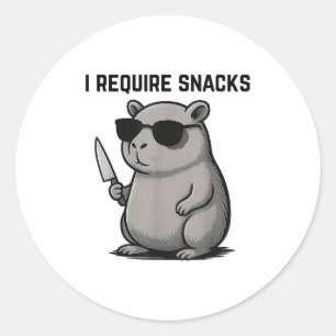 Adesivo Redondo Engraçado Capybara Amava Bastante Humor Animal Que