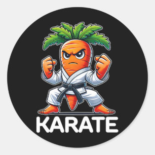 Adesivo Redondo Engraçado Carrot Artes Marciais Combatendo Belt Ka