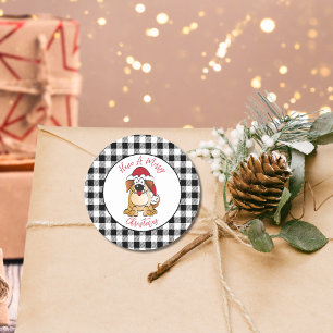 Adesivo Redondo Engraçado Cartoon Noel Hat Holiday