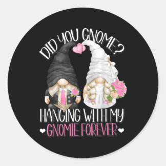 Adesivo Redondo Engraçado Casamento Noivo Gnomo Pun Com M