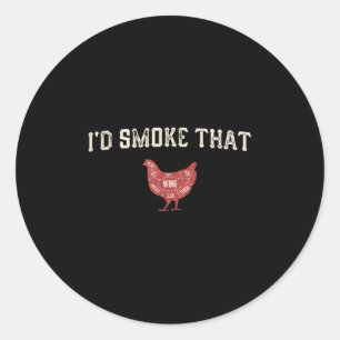 Adesivo Redondo Engraçado Chicken Graphic Women Men Meat Smok