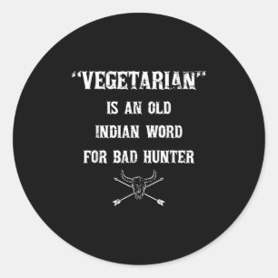 Adesivo Redondo Engraçado Churrasco Barbecue Vegetariano Palavra I