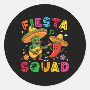 Adesivo Redondo Engraçado Cinco De Mayo Fiesta Squad Correspondênc