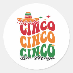 Adesivo Redondo Engraçado Cinco De Mayo Mexicano Fiesta 5 De Mayo