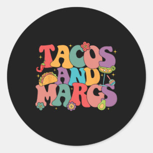 Adesivo Redondo Engraçado Cinco De Mayo Tacos E Margs Mexicanos Fi